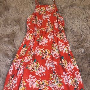 orange floral dress